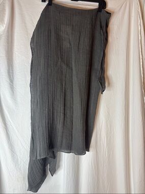 Zara Asymmetrical Midi Skirt in Charcoal Gray